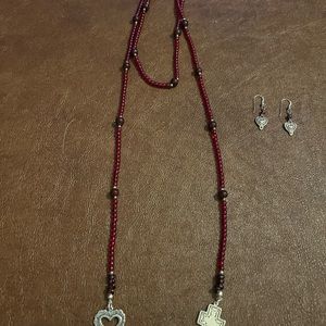 Lariat Necklace with matching earrings